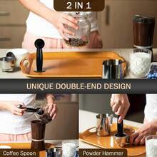 1/2pcs Multi-Functional Coffee Tamping Spoon, Reusable Upright Coffee Spoon, 2-In-1 Espresso Tamper, Plastic Coffee Spoon Suitable For Grinding Coffee, Tea, Salt - Multicolor - View 4