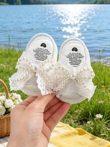 Infant Infant Girls Sandals Summer Infant Wedding Dress Flat Shoes Newborn Crib Shoes First Walkers Prewalkers Shoes - White - View 11