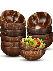 Bộ 6 bát gỗ vỏ dừa tự nhiên - Dùng kèm thìa gỗ, bát đựng sữa chua, bát tráng miệng, bát đựng siro - Bát salad gỗ tự nhiên, bát sinh tố. - Nhiều màu - Xem 5