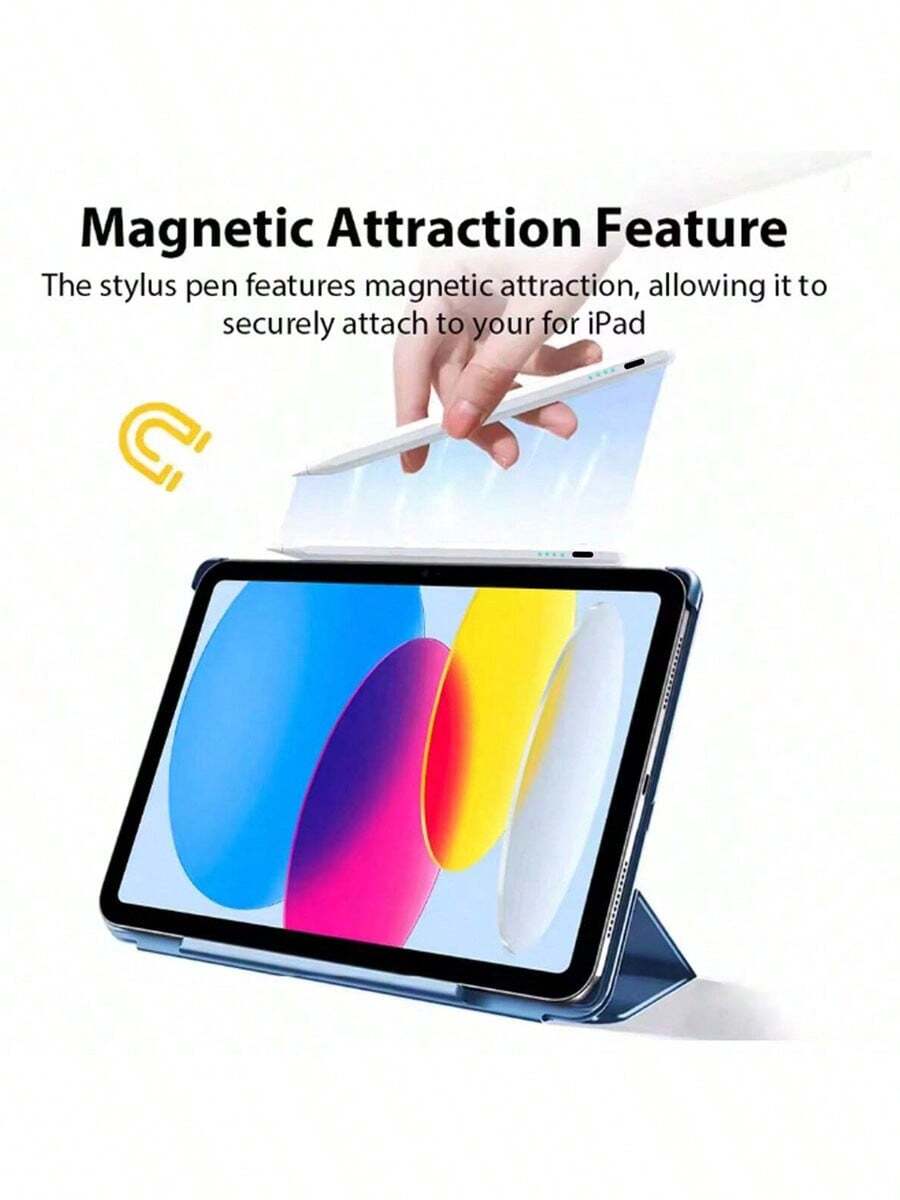 兼容 Apple Pencil 的触控笔，适用于 iPad A16、10、9、11 代、10 代、9 代、Pro 13、12.9、M4、Air 11、M3、M2、M5、M4、Mini 6、M7、A17 触控笔 - 白色 - 查看 1