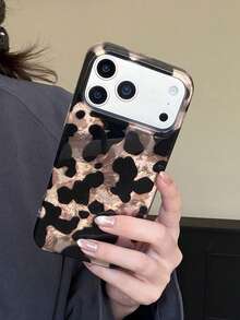 1pc Leopard Print IMD 2-In-1 Phone Case, Couples Phone Case For Valentine's Day, Compatible With IPhone 17 Pro Max/16 Pro Max/15 Pro Max/13/15/16/17 Pro/14/11, Fashionable Leopard Print IMD 2-In-1 Phone Protective Case - Black - View 8