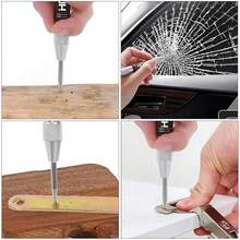 Set Of 2 Robust Automatic Center Punches, 12.7 Cm Long, Made Of High-Quality Steel With A Spring Mechanism, Featuring An Adjustable Impact For Marking On Metal, Plastic, And Wood. - 2pcs - View 6