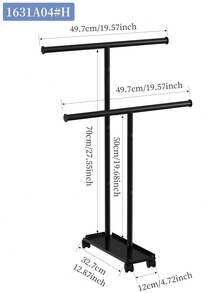 1pc Modern Freestanding Towel Rack, Elegant 3-Tier Black Bathroom Towel Holder With Hooks, Sturdy Floor Standing Towel Bar - Black - View 14