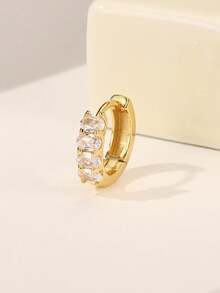 1件装 S925 纯银小金圈耳环，女士低过敏性 18k 镀金耳环，耳骨环耳环，首饰礼品 - 金色 - 查看 18