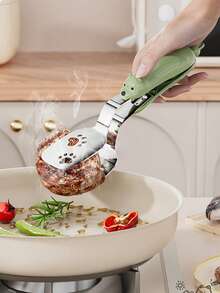 2-In-1 Stainless Steel Spatula And Tongs, Pancake Maker Tool, Double-Layer Steak And Fish Grilling Flipper - Multicolor - View 7