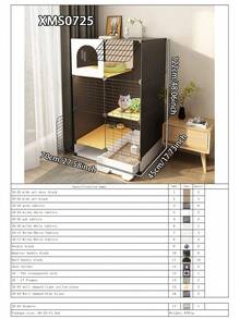 Easy Installation Kitten Cage With Litter Box, Small Cat Villa, Indoor Pet Playpen With Drawer, Space-Saving - Multicolor - View 20