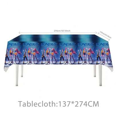 K-POP Style Fashionable Idol Element Tablecloth, Music Fan Home Decor, Multi-Purpose For Desk, Dining Room, Party And More
