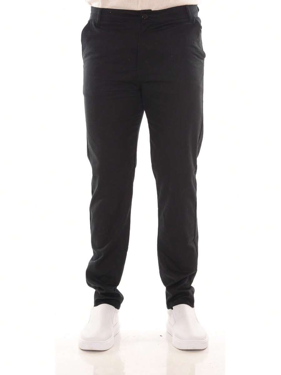 Men's Premium Twill Pants With Welt Pocket And Lycra - màu đen - Xem 1