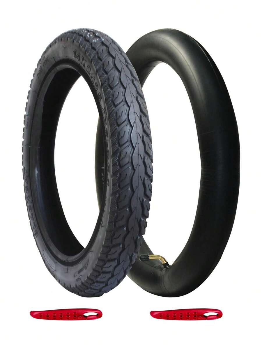 2 Pack Electrc Bike Tire 14x2.125 (57-254) With 2 Bent Valve Tubes 3 Tire Levers Anti-Slip Folding E-Bike Tire, Kids Bike Tire,41086905 - 紫丁香色 - 查看 1