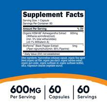 Nutricost KSM-66 Ashwagandha Root Extract 600mg, 60 Veggie Caps - 5% Withanolides - With BioPerine - Full-Spectrum Root Extract | Ashwagandha Supplement, Stress Support, Full-Spectrum Root, BioPerine Enhanced, Non-GMO, Vegan, Premium Quality - Khác - Xem 2