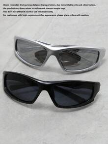 1/2 Pairs Plastic Y2K Wrap-Around Punk Style Sports Glasses Set, Suitable For Cycling, Hiking, Rave Parties, Music Festivals, Perfect Gift For Christmas Or Valentine's Day - Multicolor - View 8