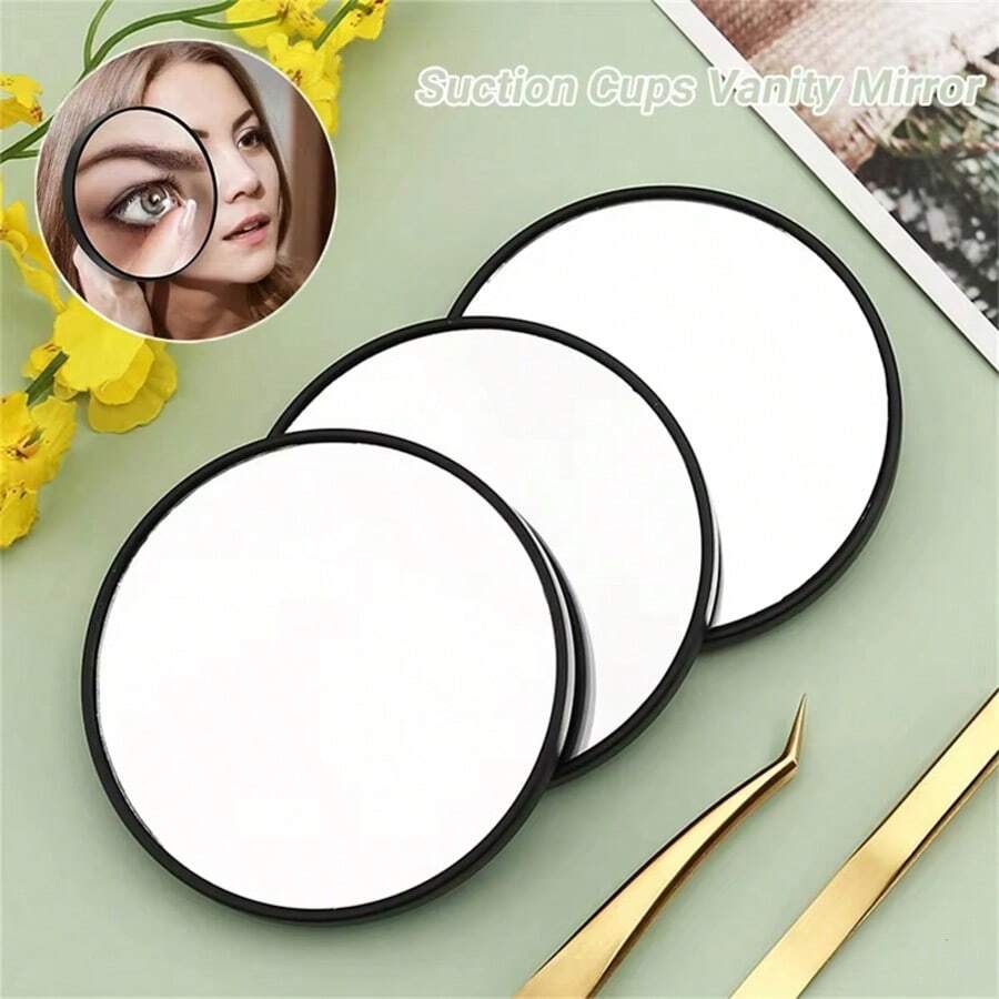 5/10/15X Magnifying Makeup Mirror Cosmetic Beauty Shaving Blackhead Magnifying Mirror For Bathroom Portable Makeup Round Mirror - 黑色 - 查看 1