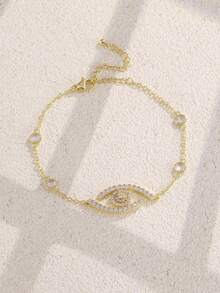 rakol 3件套开口手镯，铜质锆石镀18K金，深受优雅女孩喜爱 - 金黃色 - 查看 7