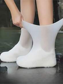 2pcs/Pair Of Outdoor Latex Rain Boots Waterproof Shoe Covers, Reusable, Available In Multiple Colors, Durable - Multicolor - View 1