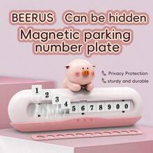 Cute & Stitch Car Sign | Hideable Parking Plate For Privacy | Strong 3M Glue, No Residue | Sun & Heat Resistant | Free Number Stickers - A - View 7