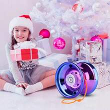 Juguete Yoyo profesional de 6 colores, aleación de aluminio, yo-yos para niños principiantes, regalo, accesorios protectores de dedos Yo-yo WKZC - Amarillo - Ver 2