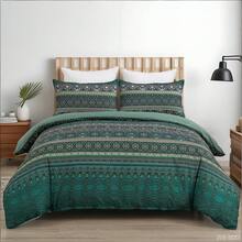 3 Pieces Double King Size Bohemian Duvet Cover Green/Purple/Blue/Teal Colorful Boho Bedding Set With 2 Pillowcases Soft Microfiber Moroccan Bed Cover For  Autumn, All Season, Bed Room Decor, Christmas Gifts, Halloween - Green Colorful Boho - 查看 9