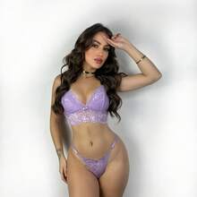 Women Sexy Lingerie Sets - 紫丁香色 - 查看 5