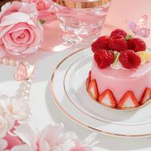 Bộ đĩa tráng miệng 7,5 inch / đĩa ăn chính 10,25 inch, đế trắng viền vàng hồng, phù hợp cho nhiều dịp từ những buổi họp mặt thân mật đến những bữa tiệc lớn. Cho dù bạn tổ chức bữa tối trang trọng hay bữa tiệc ngày lễ thân mật, bộ đĩa này đều có thể nâng tầm trải nghiệm ăn uống và tạo thêm không khí lễ hội cho bàn ăn của bạn. - Nhiều màu - Xem 5