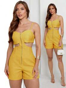 TETE FASHION SHORT JUMPSUIT TAILORED - 瑪切薩黃 - 查看 1