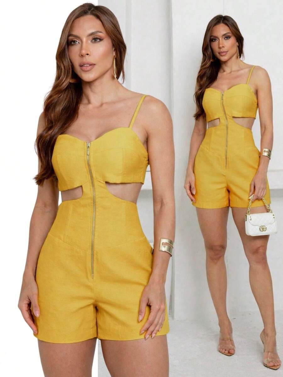 TETE FASHION SHORT JUMPSUIT TAILORED - 瑪切薩黃 - 查看 1