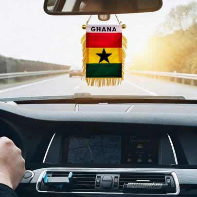 1 Stück, 11*13cm Ghana Fenstervorhang Flagge, 10 Stück, 14*21cm Ghana Schwenkfahne, 1 Set Schwenkfahne (5 Stück Ghana Schwenkfahnen + 5 Stück transparente PVC Kunststoff Saugnäpfe), geeignet für Veranstaltungen, Partys, Geschäft, Sport, Feiertage, Heimdekoration, Gartendekoration, Outdoor-Dekoration, Unabhängigkeitstag, Jahrestage