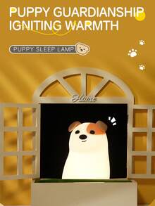 7-Color Adjustable Brightness Dog LED Night Light With 30-Minute Timer, 3 Dimming Levels, USB Rechargeable Bedside Lamp For Bedroom Decor - Multicolor - View 5