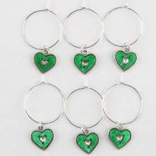 6/12pcs Heart-Shaped Wine Glass Identifiers, Suitable For Stemware, Mugs, Parties, Pools, Weddings, Birthdays And Any Celebration, Valentine's Day Gift - Multicolor - View 7