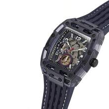 Đồng hồ nam GUESS mặt số lộ máy trong suốt, dây đeo silicon chống nước, chức năng bấm giờ, quà tặng Giáng sinh cho nam giới GW0499G1 - Màu xanh lam - Xem 5