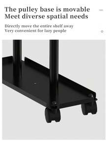 1pc Modern Freestanding Towel Rack, Elegant 3-Tier Black Bathroom Towel Holder With Hooks, Sturdy Floor Standing Towel Bar - Black - View 8