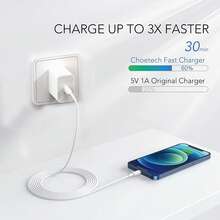 Cargador rápido portátil mini de 20W + Cable de datos de alta velocidad USB-C a IOS de 3.3ft/100cm, compatible con iPhone 14 Pro Max/14 Pro/14/13 Pro Max/13 Pro/13/12/11/XS/X/XS Max/Serie iPad - Blanco - Ver 3