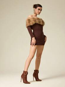 Brown Pointed Toe Slim High Heel Zipper Closure Ankle Boots, Sexy & Fashionable For Party Outfit - Brown - View 2