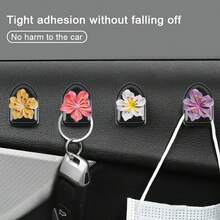 2 piezas/1 pieza Gancho de flor de cerezo para coche Gancho adhesivo multifuncional mini para respaldo de asiento de coche - flores de cerezo - Ver 1