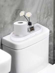2/Pcs White Silicone Bathroom Vanity Storage Tray, Cosmetics, Perfumes, Candles, Soap Dispensers, Seasoning Storage, White Decorative Tray, Suitable For Home Decoration, Bedroom, Living Room, Kitchen Storage - 彩色 - 查看 6