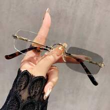 Fashionable Oval Small Frame , Retro Personalized All-Match, Street Style Eyewear, Daily Wear, Business & Casual Gift, College Style, Back To School, Leopard & Tortoiseshell Print - A - View 6