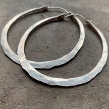 1 Pair Fashionable Round Hoop Earrings, Party Jewelry And Casual Accessories - Silver - View 1