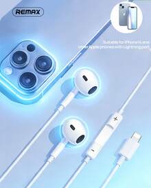 RM-570i 有线音乐耳机，符合人体工学设计，佩戴舒适，13mm 动圈驱动单元，HiFi 音质，环绕立体声，Lightning 接口，兼容 iPhone 7/8/X/XS/XR/11/12/13/14 和 SE、Pro、Pro Max 机型，苹果白 - 蘋果白 - 查看 10