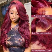13x4 HD Lace Front Wig Human Blended Hair Body Wave 34 Inch - 200% High Density Pre-Plucked Glueless Frontal Wig For Women, Natural Look & Feel, No Glue Easy Install, Ready To Wear Daily & Special Occasion Versatile Styling Wig - Bugs - View 7
