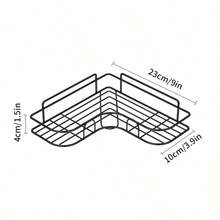 No Punch Wall Mounted Bathroom Corner Storage Rack Toilet Locker Shampoo Lotion Cosmetic Organizer Bathroom Accessories Christmas Holiday Gift For Family Home Bathroom Organization Must-Have | 24-Hour Shipping - 黑色 - 查看 3