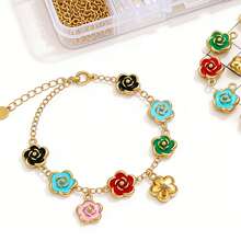 1个5/8/10毫米不锈钢吊坠，金色珐琅玫瑰花，用于珠宝制作DIY耳环、项链、手链，批发 - 彩色 - 查看 4