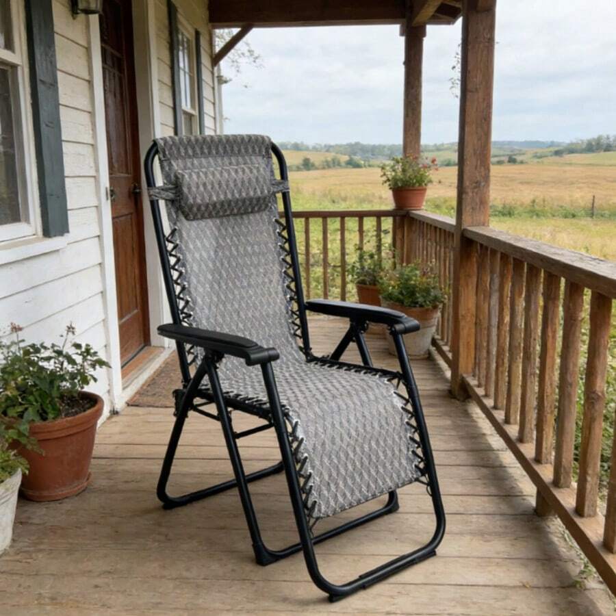 Random Color Foldable Recliner / 90°-155° Adjustable Nap Chair / Outdoor Patio Leisure Backrest Chair - Random - View 1