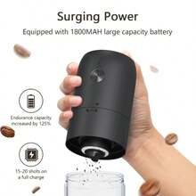 SOKANY 專業電動咖啡研磨機，適用於手沖/壓力壺，可水洗高精度陶瓷磨盤，Type-C快充（配備1800mAh鋰電池），防飛粉設計，適合日常咖啡製作 - 黑色 - 查看 7