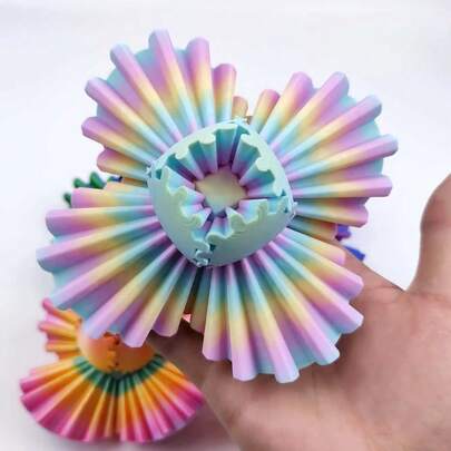 这款3D打印齿轮球是一款适合青少年的减压玩具，可以旋转并变形。这款减压球可以旋转和移动，是一款有趣且功能齐全的齿轮球。