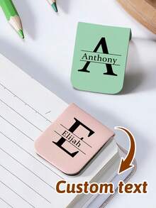 Customized Magnetic Bookmarks, Personalized With Name Design, Unisex For Books/Notebooks/Planners, Suitable As Gifts For Father, Boyfriend, Mother, Family, Great For Friends, Classmates, Family, Teachers, And Book Lovers, Book Accessories - Multicolor - View 5