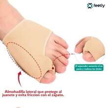 Feetly® Almoaa de Gel tector de uanetes con Manga [2 Pares] Separador de Dedos de Pie de Silicona Calcetín de Compresión para Dedo Gordo  Pie - Tratamiento allux Valgus Férula para Uso Diurno o Nocturno Bunion Cor 2 Pares - ige - 2 pares beige - Ver 6