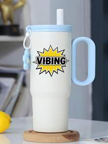 1pc VIBING Fun Stickers – Eye-Catching Starburst Graphic For Personalizing Laptops, Water Bottles, Notebooks, And Helmets! - one-size - View 3