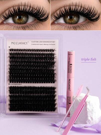 15D Fluffy Cluster Eyelash Extensions, Natural Curl, Comfortable Wear, Eyelash Extension Set
