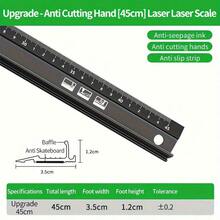 [1pc High Precision Aluminum Ruler] 1pc BAOLIAN Aluminum Alloy Ruler - Multi-Functional Protective Straight Edge, High Precision, Cut Resistant, Non-Slip, Ink-Proof, Industrial Grade Measuring Tool - A - View 4