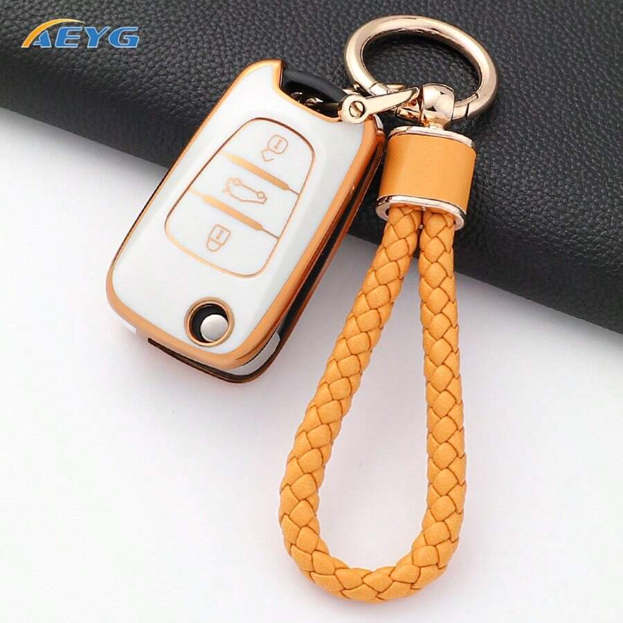 适用于云达 I20 I30 IX35 I35 Accent Elantra Santa Fe 的 3 键 TPU 汽车钥匙遥控器保护套,适用于起亚 K2 K5 Soul Sorento Sportage Cerato Rio Picanto 的保护壳配件 - 現代C款 - 查看 1