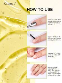 Kaymay 15毫升滋润指甲及角质层护理油，采用健康天然油脂制成，优雅瓶身饰以花卉图案，是美甲爱好者和干燥指甲护理的理想之选。 - 1PC - 查看 8